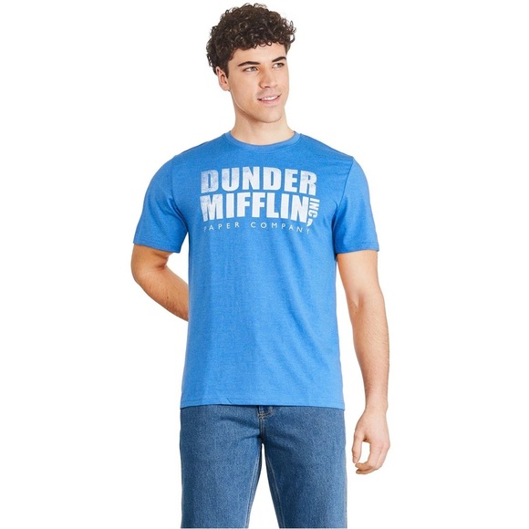 The Office Dunder Mifflin Shirt XL Vintage Look - Blue - Picture 1 of 10
